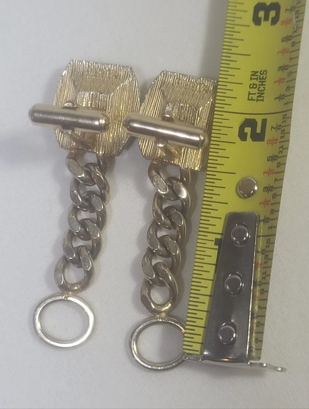 Vintage Swank Gold Tone & Green Stone Cuff Links Set